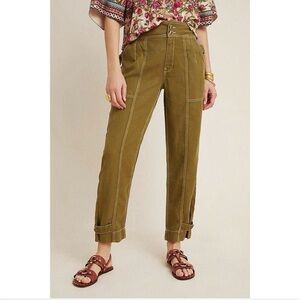 anthropology Green High-Waisted Pants